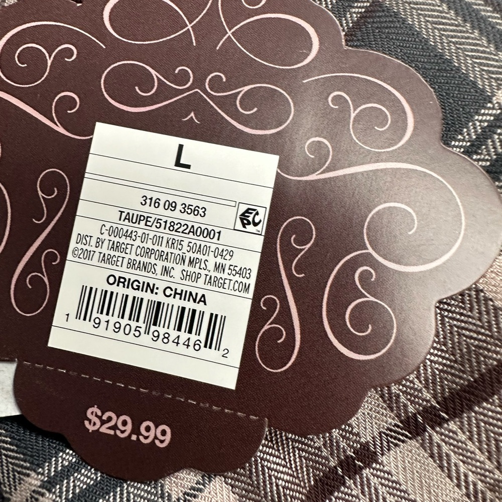 Target Plaid Tiered Shirt Dress in Cream, Black, Brown - Picture 2 of 2